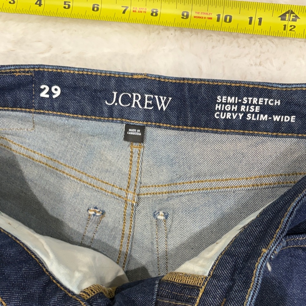 J.CREW Semi-Stretch High Rise Curvy Slim Wide,Size 29 - Picture 9 of 17